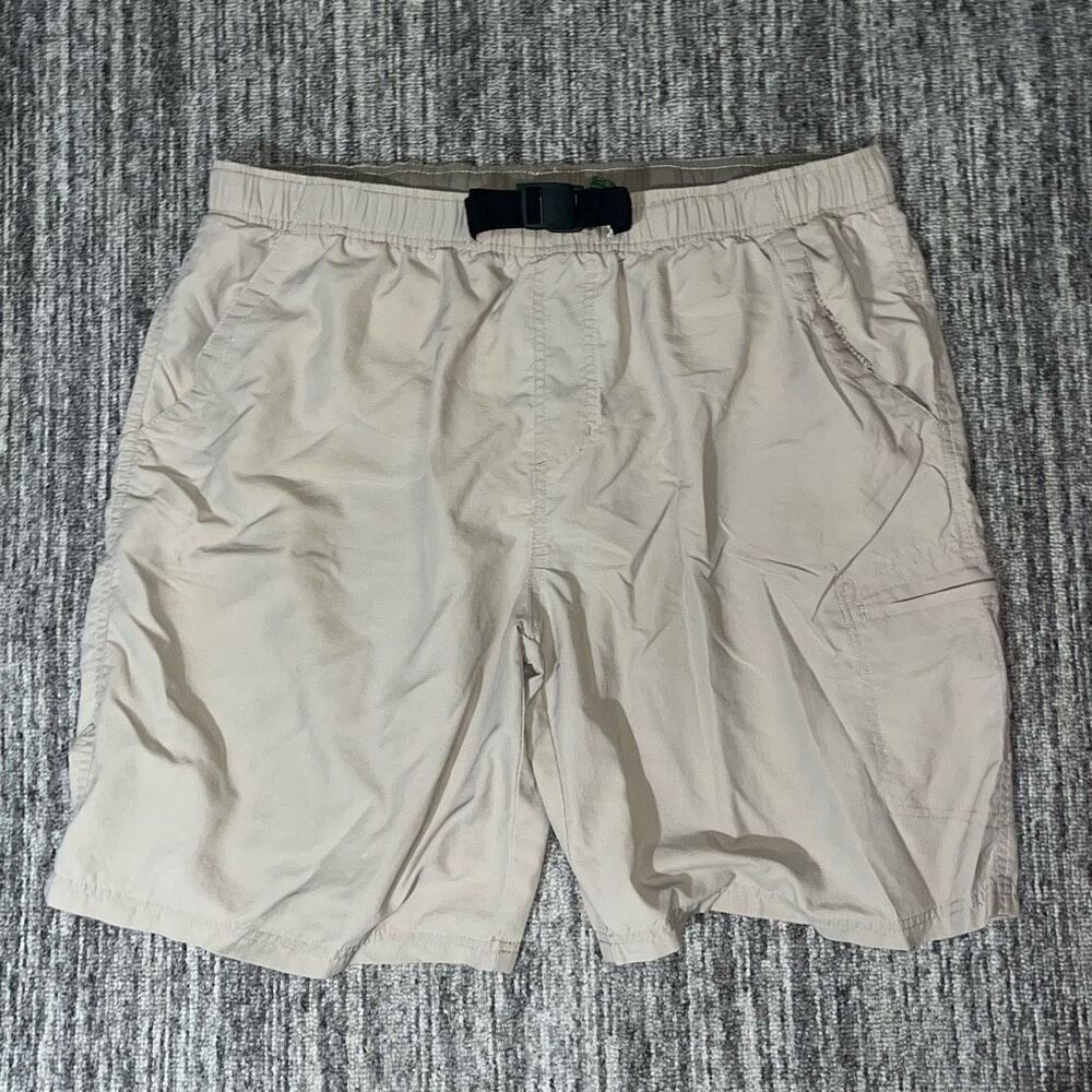 Stillwater Supply‎ Co Mens XL Hiking Cargo Shorts Tan Khaki Buckle Waist Nylon